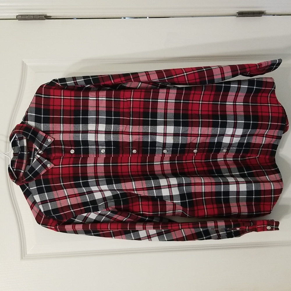 Chaps Long Sleeve Button Down Flannel Shirt Size L